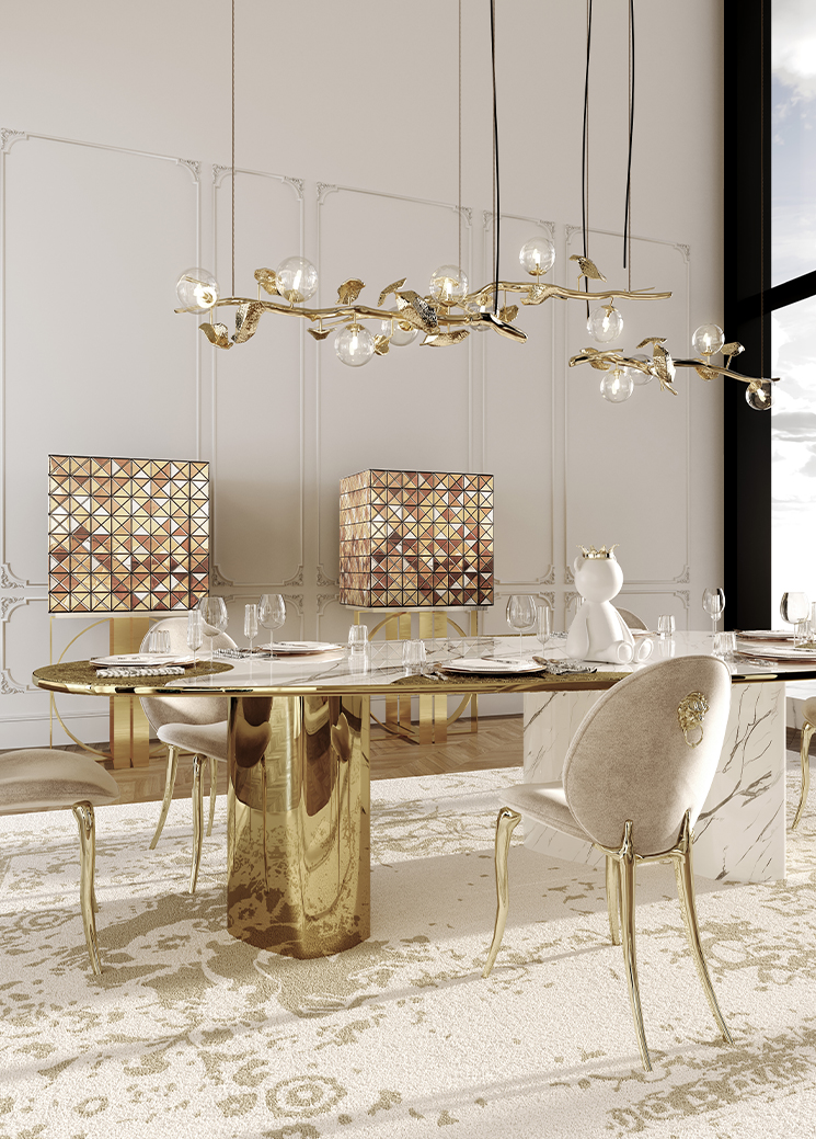 Contemporary Ophelia Carrara Marble and Gold by Boca do Lobo